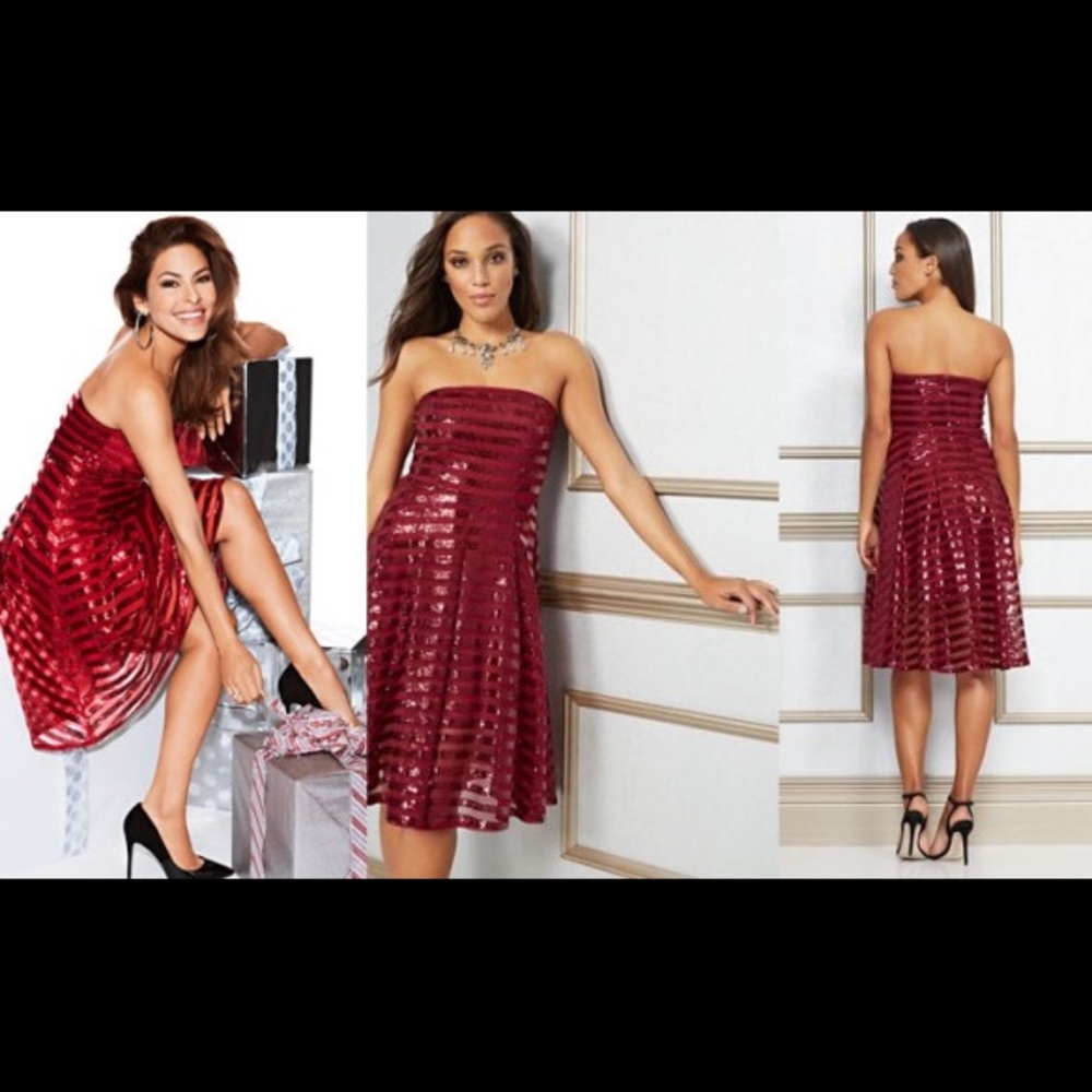 Rosabella Sequin Strapless Dress